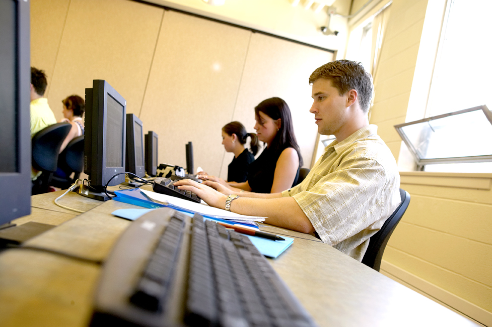 students working on computers